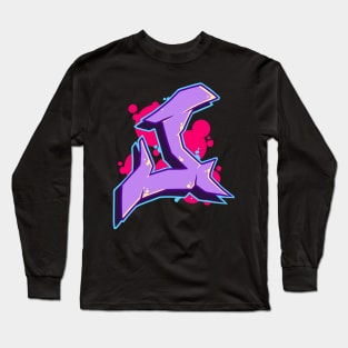 Letter J - Graffiti Street Art Style Long Sleeve T-Shirt